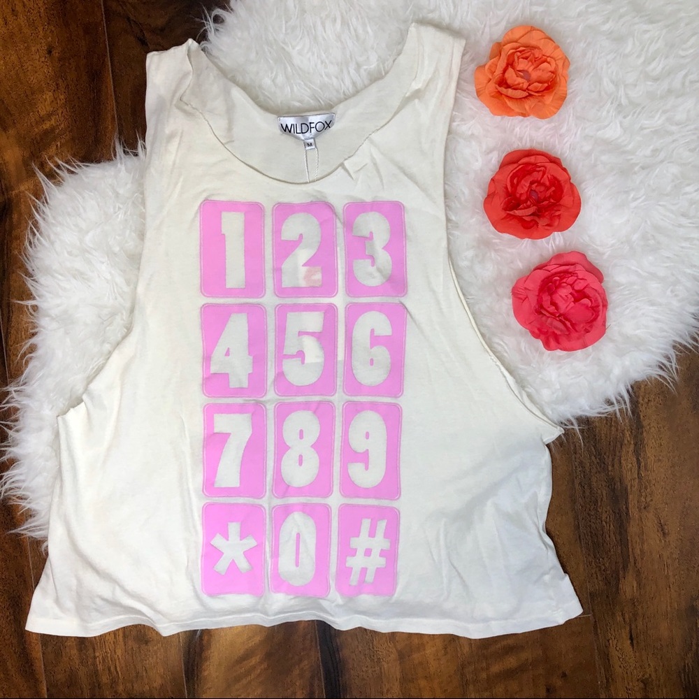 Wildfox Phone Numbers Cut-off Tank.